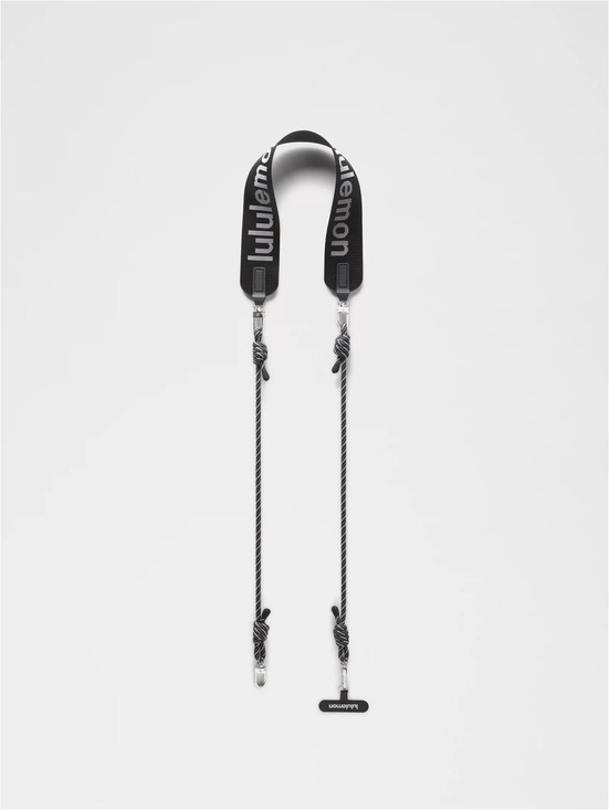 lululemon athletica Accessories - 🆕🖤 Lululemon Never Lost Crossbody Phone Strap Paracord - Black White Silver